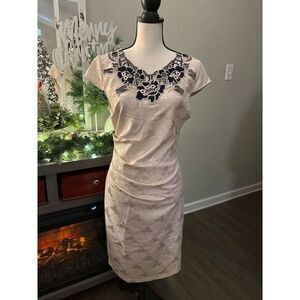 Vfemage pencil dress size 12 beige black‎